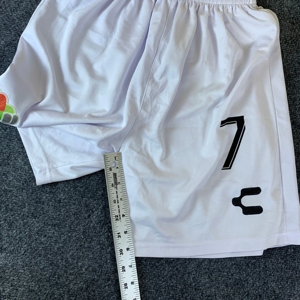 Charly Soccer Shorts Mens Medium White Excellent Liga MX #7 Athletic Training